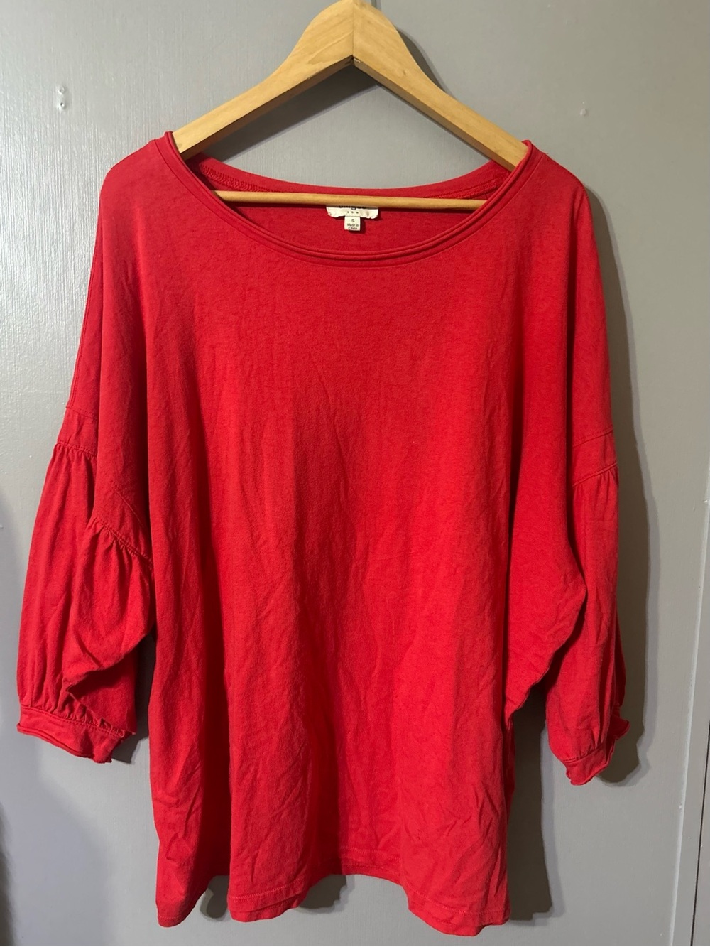 Umgee Red Balloon Sleeve blouse women’s small